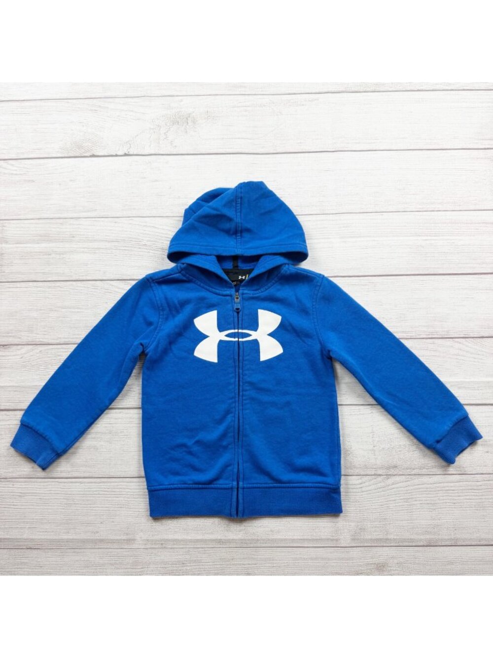 Under Armour Blue Full Zip Kids Hoodie Logo Design 4